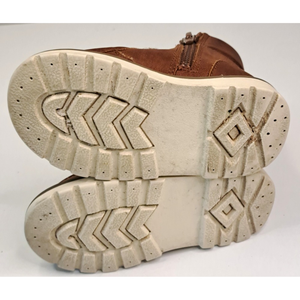 Old Navy Boots Boys Size 6 Brown Chukka Faux‎ Leather Lined Ankle Preppy Casual - Picture 4 of 7